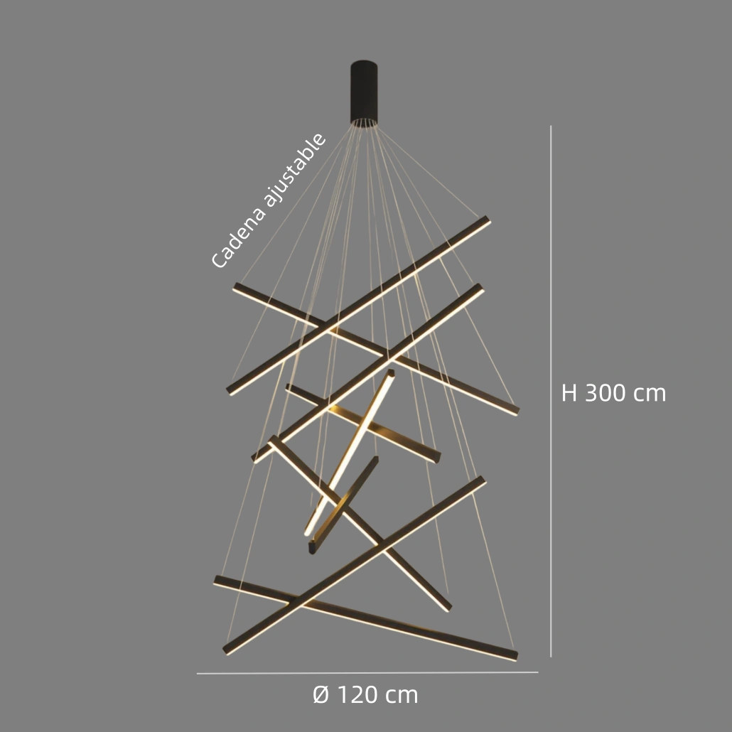 Lámpara colgante para escalera de diseño lineal LED regulable moderna