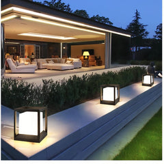 Sobremuro solar exterior LED moderno cuadrado para jardín