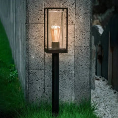 Baliza de jardín LED solar IP65 de vidrio y metal para camino
