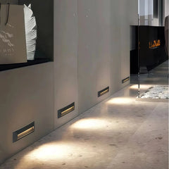 Baliza LED exterior IP65 de metal rectangular moderna para escalera