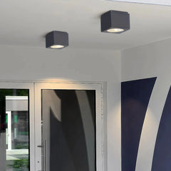 Foco de superficie LED IP65 rectangular negro moderno para pasillo