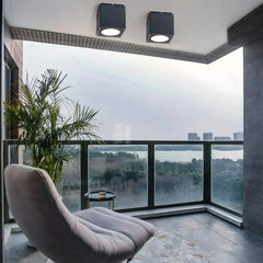 Foco de superficie LED IP65 cúbico gris moderno para pasillo