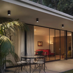 Foco LED de superficie exterior impermeable de metal gris oscuro moderno