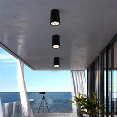 Foco LED de superficie exterior impermeable de metal gris oscuro moderno