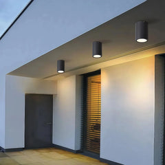 Foco LED de superficie exterior impermeable de metal gris oscuro moderno