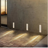 Aplique exterior empotrado LED IP65 rectangular moderno para zonas de paso
