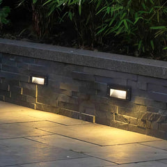 Aplique empotrado de pared LED moderno negro IP65 para paso exterior