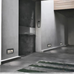 Aplique empotrado de pared LED moderno negro IP65 para paso exterior