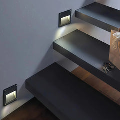 Aplique empotrado de pared LED moderno negro IP65 para paso exterior