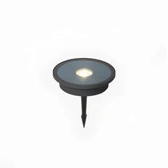 Luz solar de suelo LED moderna negra redonda IP65 para camino