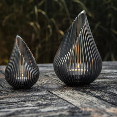 Portavelas de exterior de metal con diseño moderno decorativo