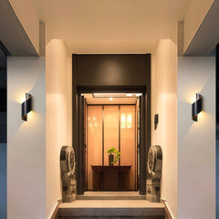 Aplique de pared exterior bidireccional LED moderno IP65 de aluminio en espiral