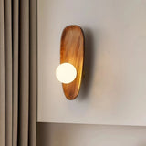 Apliques de pared de madera japonés con luz LED suave para dormitorio