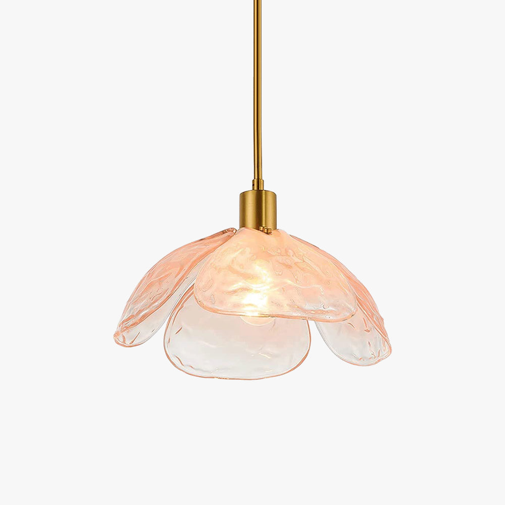 Luz colgante de dormitorio de vidrio multicolores en forma de flor
