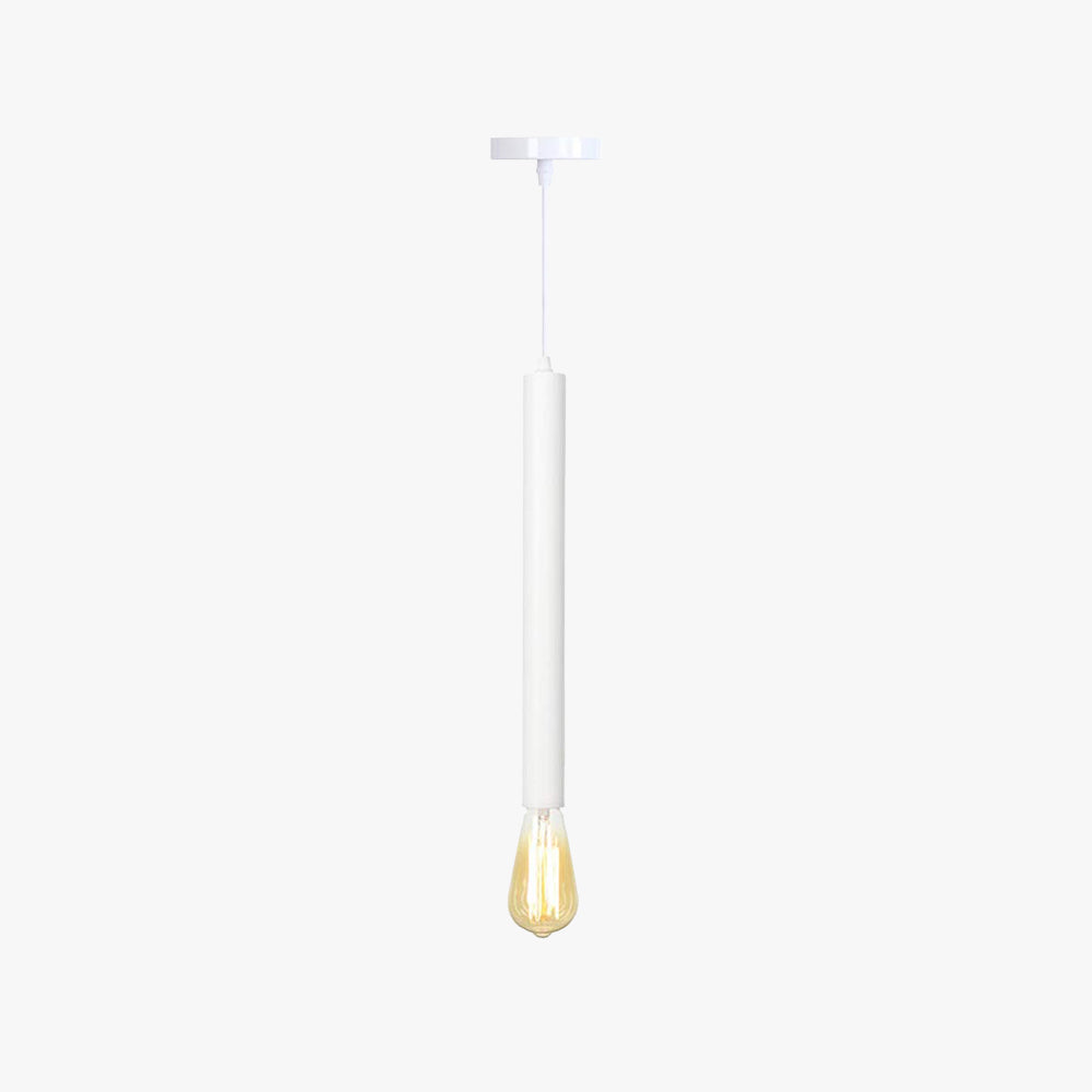 Lámpara colgante minimalista cilíndrica y esbelta de colores