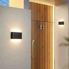 Aplique de pared exterior bidireccional minimalista rectangular LED de aluminio IP65