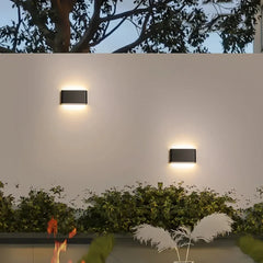 Aplique de pared exterior bidireccional minimalista rectangular LED de aluminio IP65
