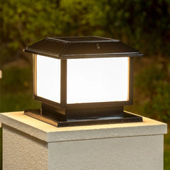 Lámpara solar LED sobremuro exterior vintage IP65 para pilar