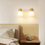Aplique de pared nórdico LED orientable de vidrio blanco para dormitorio