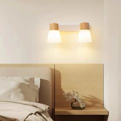 Aplique de pared nórdico LED orientable de vidrio blanco para dormitorio