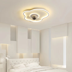 Ventilador de techo con luz moderno de diseño LED silencioso para dormitorio