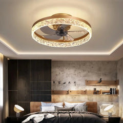 Ventilador de techo moderno y elegante con luz LED regulable para dormitorio Ø50 cm