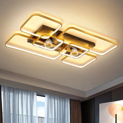 Ventilador de techo de diseño con luz LED, mando a distancia y estilo moderno para salón