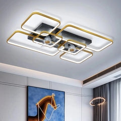 Ventilador de techo de diseño con luz LED, mando a distancia y estilo moderno para salón