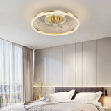 Ventilador de techo con diseño de flor dorado silencioso para dormitorio Ø50 cm