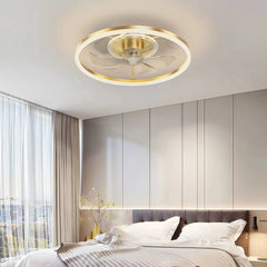 Ventilador de techo con diseño de flor dorado silencioso para dormitorio Ø50 cm