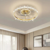 Ventilador de techo con diseño de flor dorado silencioso para dormitorio Ø50 cm