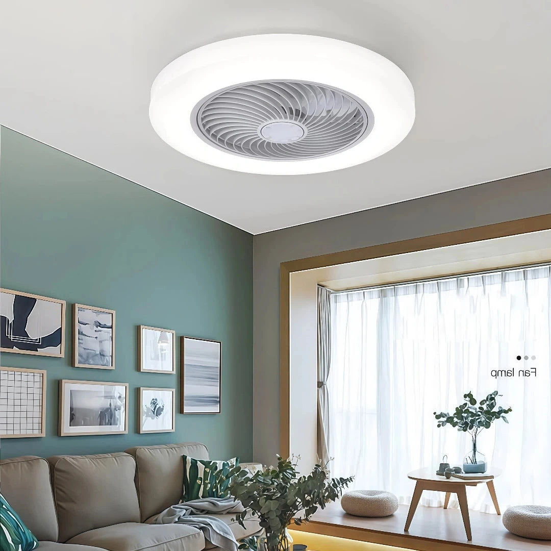 Ventilador de techo silencioso sin aspas con luz LED regulable para dormitorio