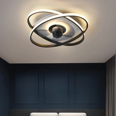 Ventiladores de techo con luz LED de diseño moderno silenciosos para dormitorio