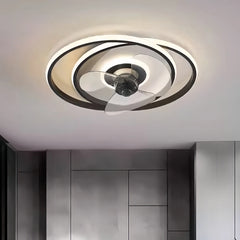 Ventiladores de techo con luz LED de diseño moderno silenciosos para dormitorio