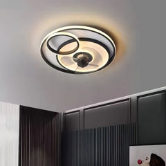 Ventiladores de techo con luz LED de diseño moderno silenciosos para dormitorio