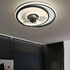 Ventiladores de techo con luz LED de diseño moderno silenciosos para dormitorio
