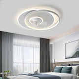 Ventilador de techo moderno silencioso con luz LED regulable para dormitorio