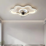 Ventilador de techo moderno silencioso con luz LED regulable para dormitorio