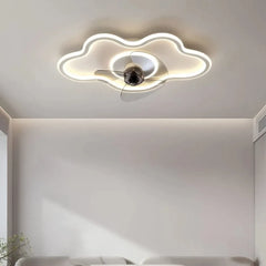 Ventilador de techo moderno silencioso con luz LED regulable para dormitorio