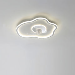 Ventilador de techo moderno silencioso con luz LED regulable para dormitorio