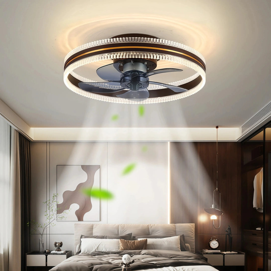 Ventilador de techo moderno con luz LED regulable y silencioso Ø49 cm