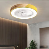 Ventilador de techo silencioso con luz LED nórdico Macaron Ø52 cm para dormitorio