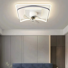 Ventilador de techo moderno con luz LED silencioso y oscilante para dormitorio
