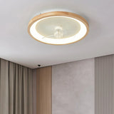 Ventilador de techo con luz de madera nórdico silencioso Ø50 cm para dormitorio