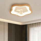 Ventilador de techo con luz de madera nórdico silencioso Ø50 cm para dormitorio