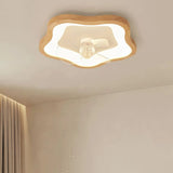 Ventilador de techo con luz de madera nórdico silencioso Ø50 cm para dormitorio