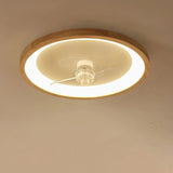 Ventilador de techo con luz de madera nórdico silencioso Ø50 cm para dormitorio