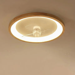 Ventilador de techo con luz de madera nórdico silencioso Ø50 cm para dormitorio