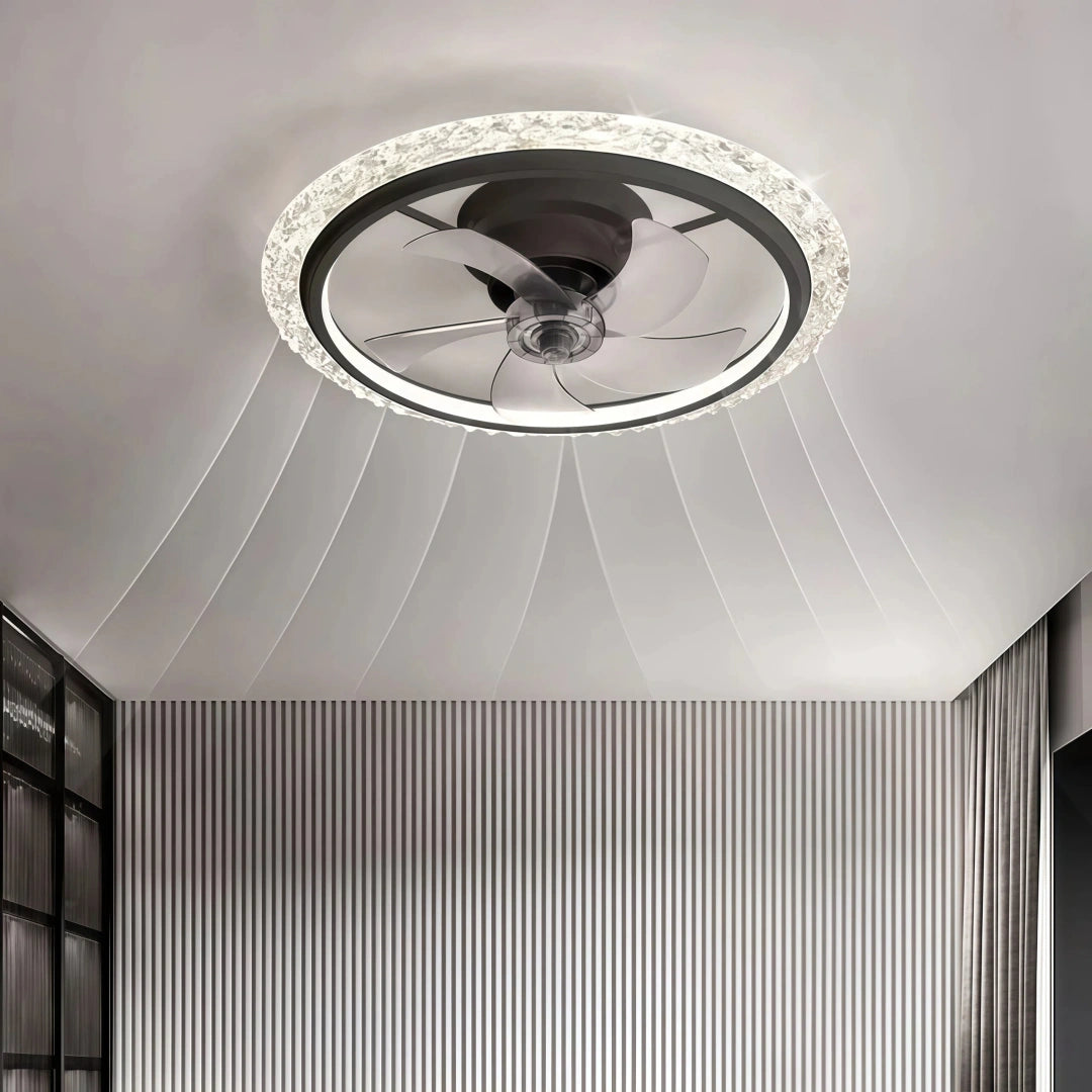 Ventilador de techo con luz silencioso LED regulable para dormitorio moderno Ø50/60 cm