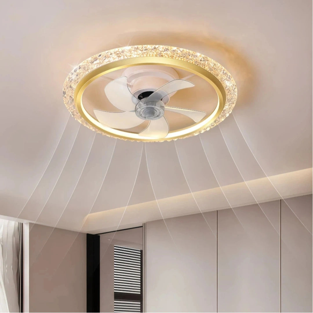 Ventilador de techo con luz silencioso LED regulable para dormitorio moderno Ø50/60 cm